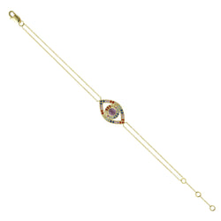 1.42ct Natural Sapphire Chain Bracelet 14k Yellow Gold Jewelry