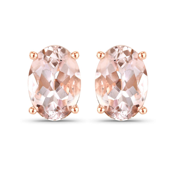 0.90 Carat Genuine Morganite 14K Rose Gold Earrings