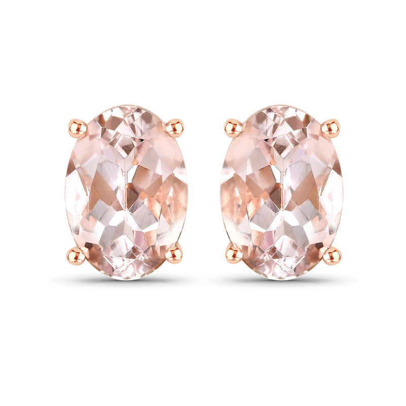 0.90 Carat Genuine Morganite 14K Rose Gold Earrings