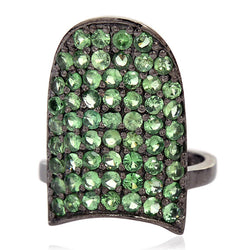 Tsavorite 925 Sterling Silver Nail Ring Handmade Jewelry Gift For Women
