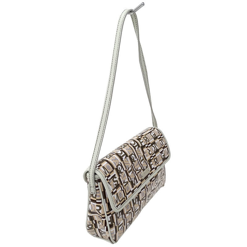Salvatore Ferragamo PVC Shoulder Bag BeigeWhite