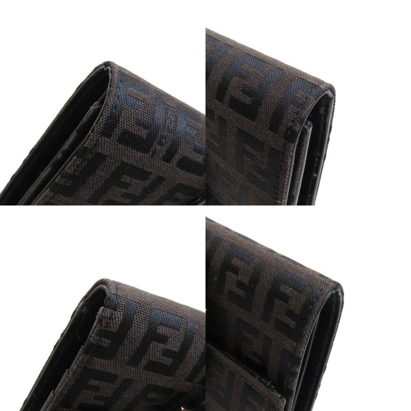 FENDI Zucca pattern bi-fold wallet canvas / leather ladies