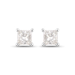 0.46 Carat Genuine White Diamond 14K White Gold Earrings