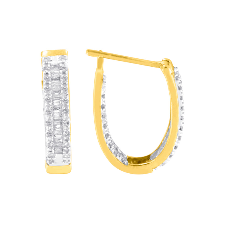 10k Yellow Gold Diamond Hoop Earrings (1 cttw, I-J Color, I1-I2 Clarity)