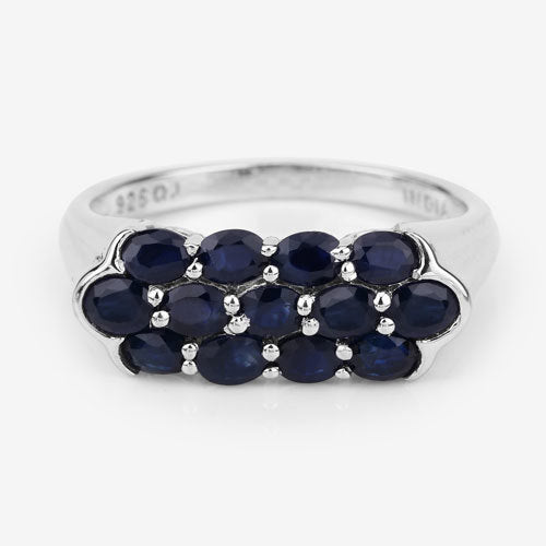 2.60 Carat Genuine Blue Sapphire .925 Sterling Silver Ring