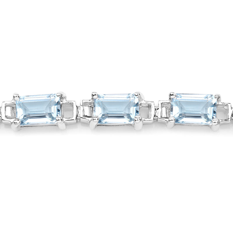 11.56 Carat Genuine Blue Topaz .925 Sterling Silver Bracelet