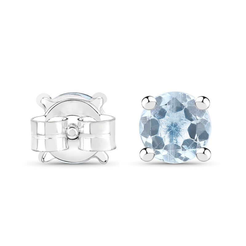 2.07 Carat Genuine Blue Topaz .925 Sterling Silver Earrings