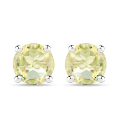 0.48 Carat Genuine Lemon Quartz .925 Sterling Silver Earrings