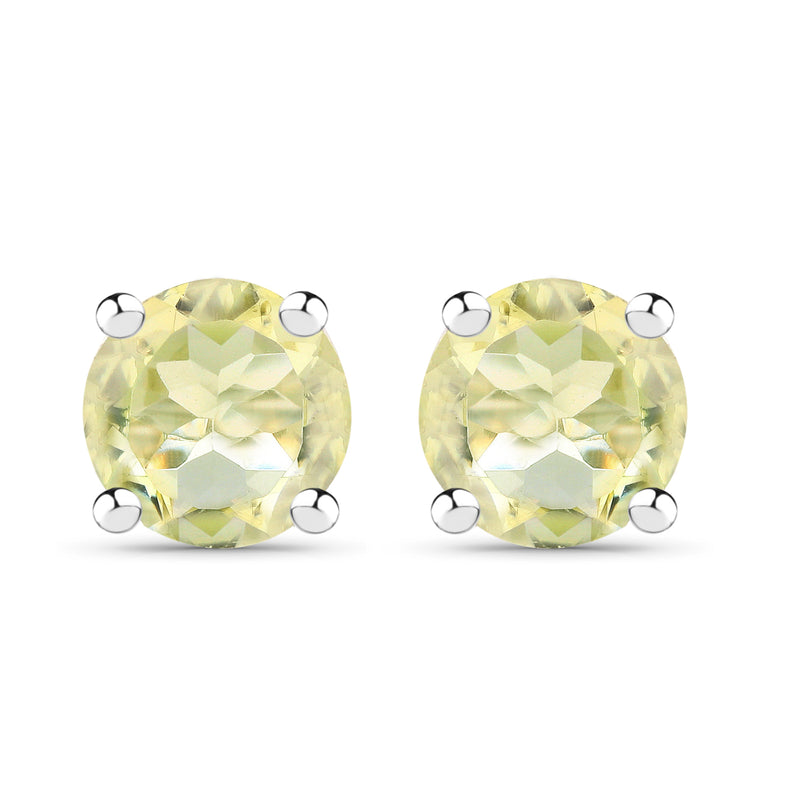 0.48 Carat Genuine Lemon Quartz .925 Sterling Silver Earrings