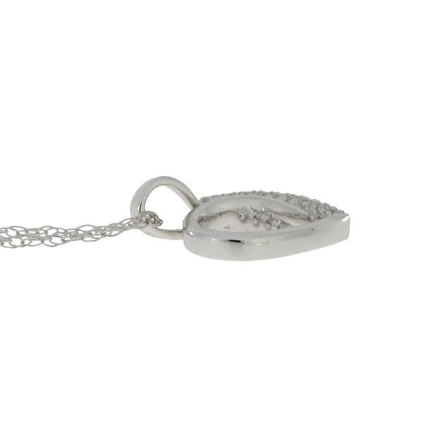 .05ct Diamond Heart Love Pendant 14KT White Gold