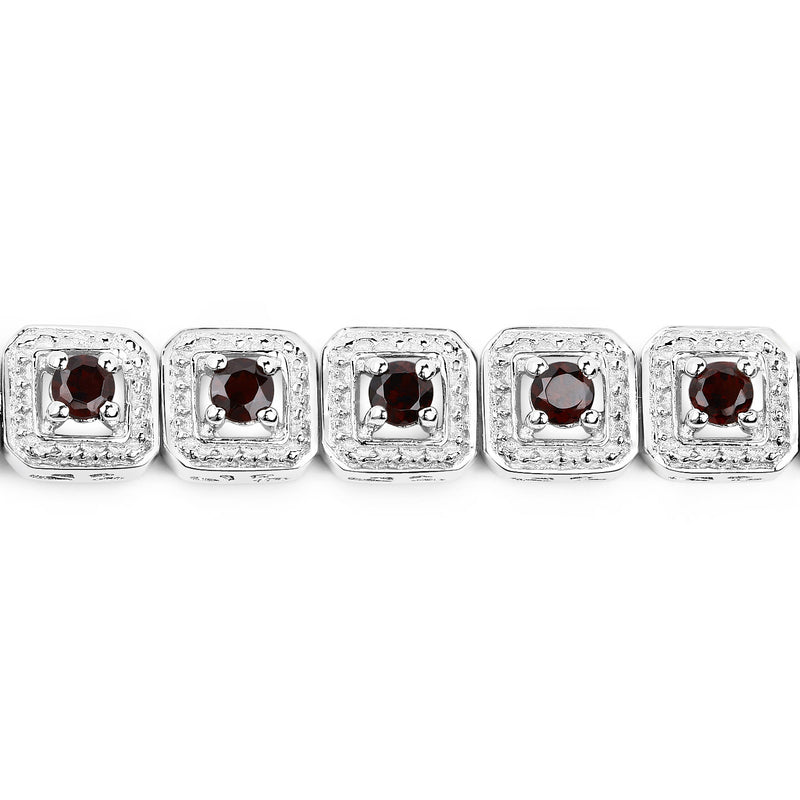 2.88 Carat Genuine Garnet .925 Sterling Silver Bracelet