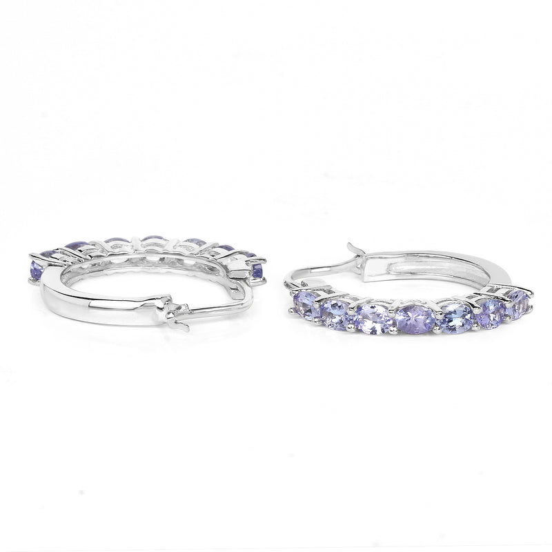 2.38 Carat Genuine Tanzanite .925 Sterling Silver Earrings