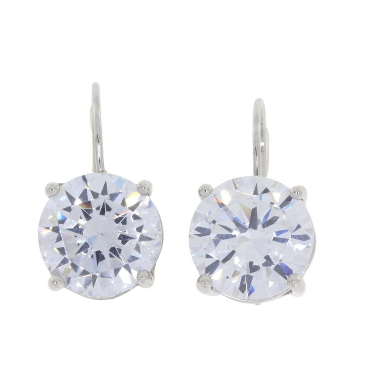 Genuine Cubic Zirconium Dangle Earrings Sterling Silver