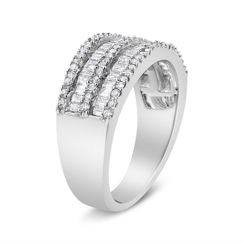 14kt White Gold 1ct TDW Diamond Modern Band Ring (H-ISI1-SI2)