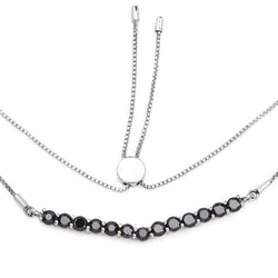 2.28 Carat Genuine Black Diamond .925 Sterling Silver Necklace