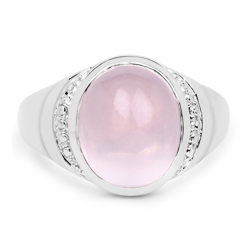 4.70 Carat Genuine Rose Quartz .925 Sterling Silver Ring