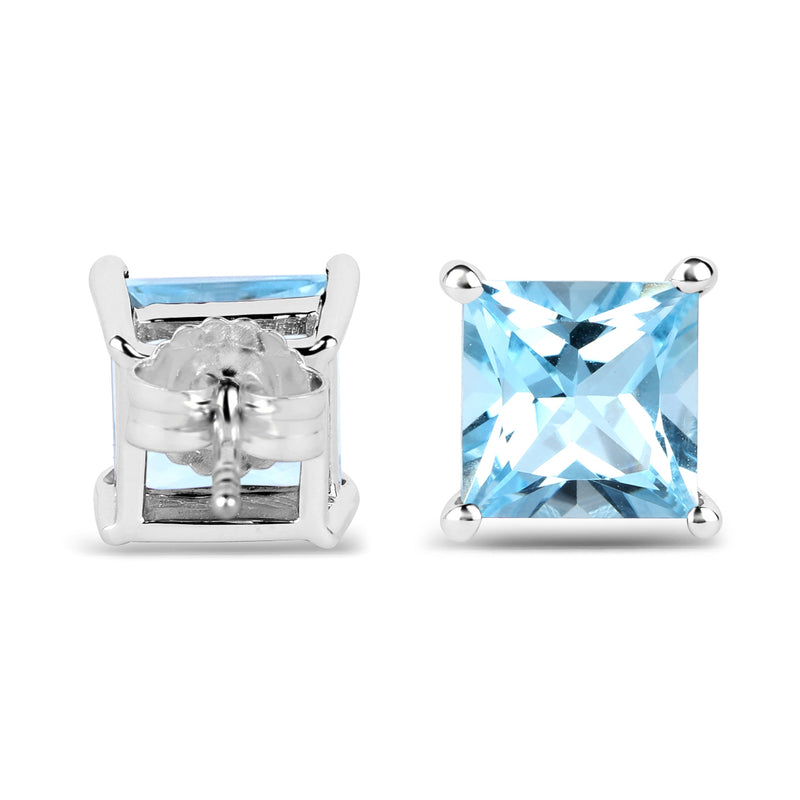 6.00 Carat Genuine Blue Topaz .925 Sterling Silver Earrings