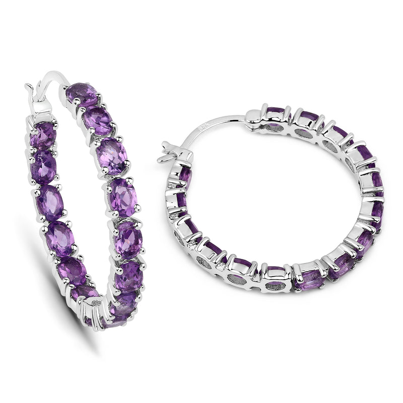 4.80 Carat Genuine Amethyst .925 Sterling Silver Earrings