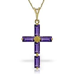 1.15 Carat 14K Solid Yellow Gold Believe Amethyst Necklace