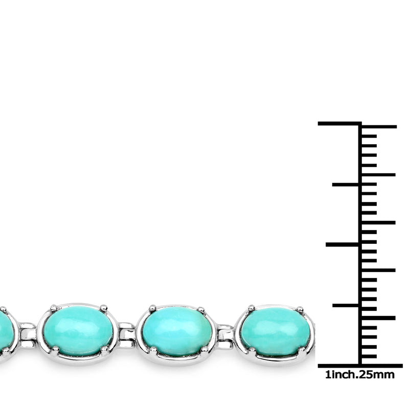 13.92 Carat Genuine Turquoise .925 Sterling Silver Bracelet