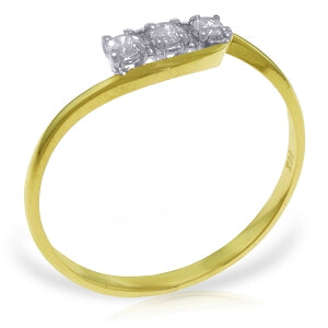 0.15 Carat 14K Solid Yellow Gold Winter Twilight Diamond Ring