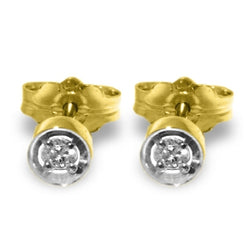 14K Solid Gold Dazzling Diamond Stud Earrings