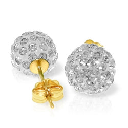 4 Carat 14K Solid Yellow Gold White Cubic Zirconia Ball Stud Earrings