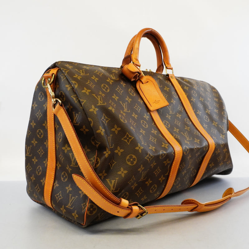 Auth Louis Vuitton Monogram Keepol Band Lier 55 M41414 Unisex Boston Bag