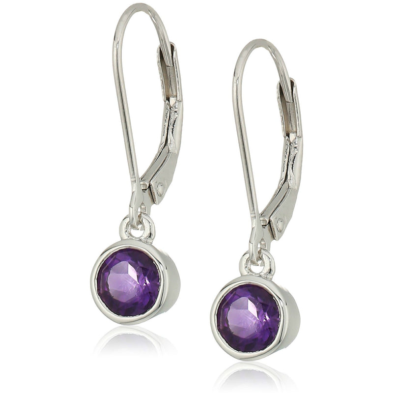 925 Sterling Silver Women Dangle Stud Earring African Amethyst