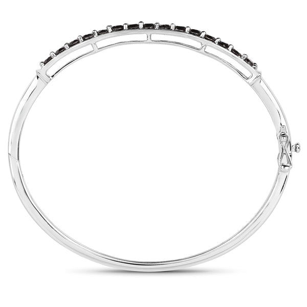 2.63 Carat Genuine Black Diamond .925 Sterling Silver Bangle