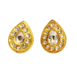 1.03ct Natural Diamond Stud Earrings 22k Yellow Gold Jewelry