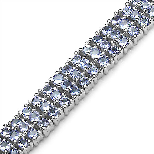 12.30 Carat Genuine Tanzanite Sterling Silver Bracelet