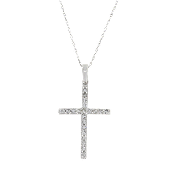 .26ct Diamond Cross Religious Pendant 14KT White Gold