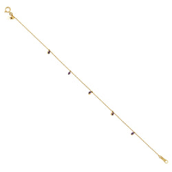 0.19 Natural Amethyst Chain Bracelet 18k Yellow Gold Jewelry
