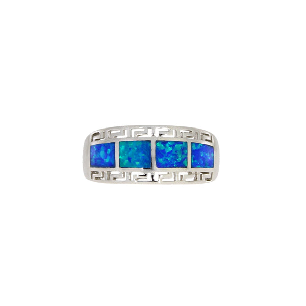 Natural Created Opal Ring Sterling Silver
