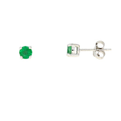 Natural .50ct Emerald Earrings 10KT White Gold