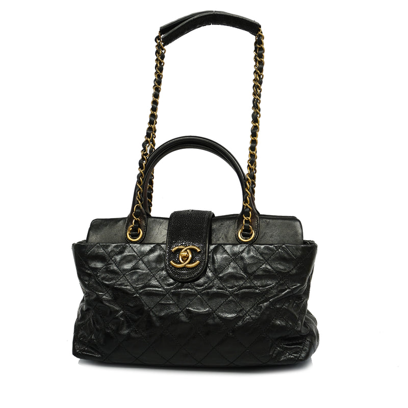 Auth Chanel Matelasse 2way Bag 2way Bag Womens Leather HandbagShoulder Bag Bla