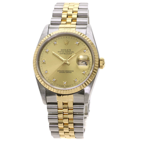 Rolex 16233G Datejust 10P Diamond Watch Stainless Steel / SSxK18YG Men's ROLEX
