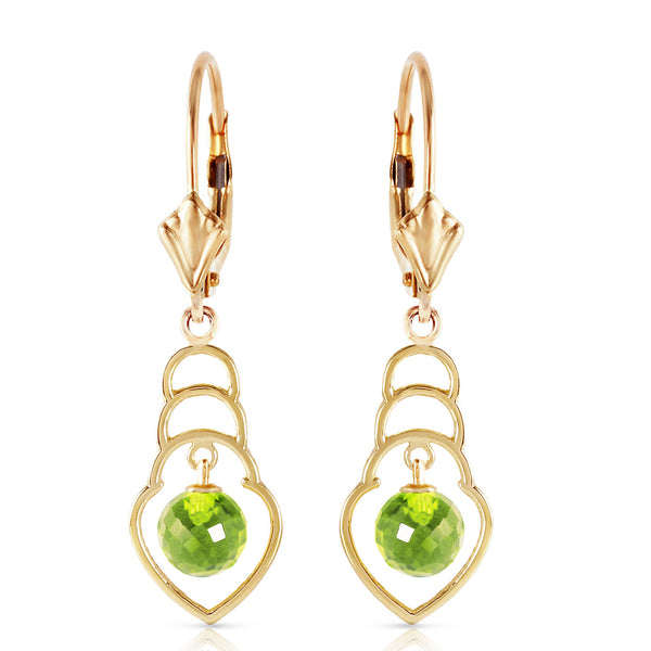 1.25 Carat 14K Solid Yellow Gold Santa Fe Peridot Earrings