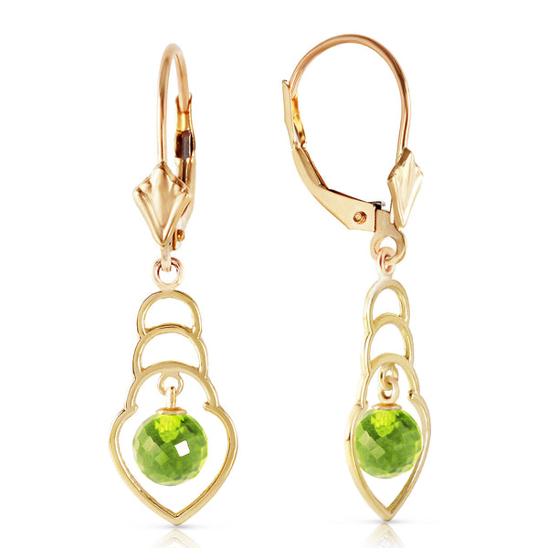 1.25 Carat 14K Solid Yellow Gold Santa Fe Peridot Earrings