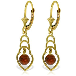 1.25 Carat 14K Solid Yellow Gold Santa Fe Garnet Earrings