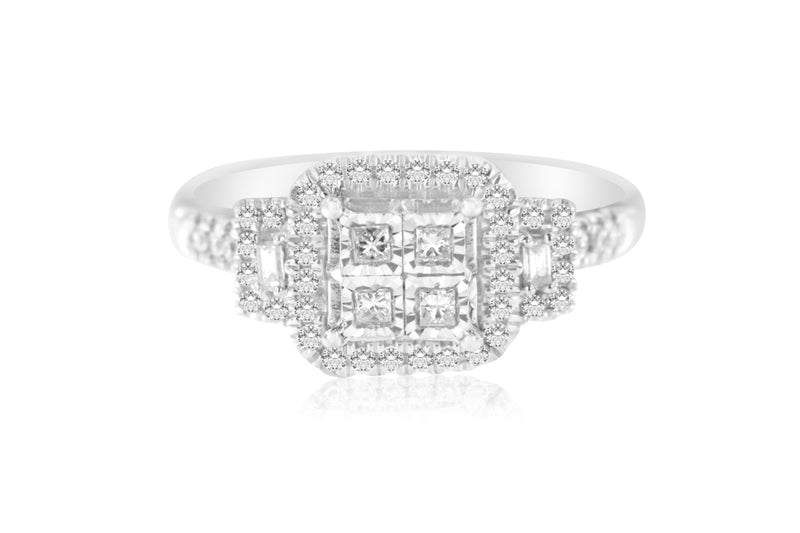 10k White Gold 1/2ct TDW Mixed-Cut Diamond Fashion Ring (H-ISI1-SI2)