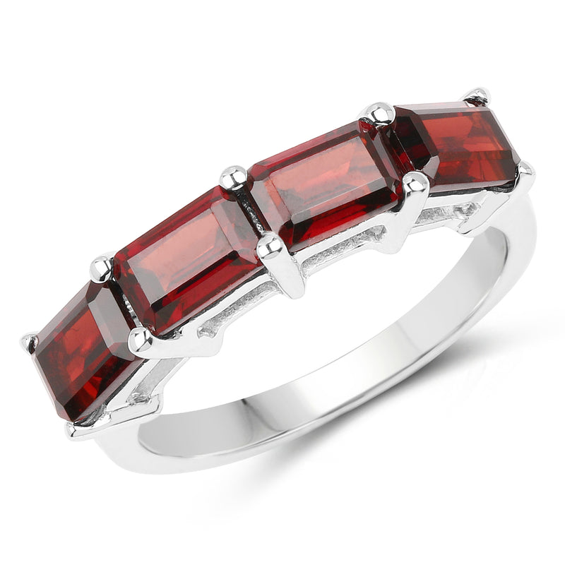 3.20 Carat Genuine Garnet .925 Sterling Silver Ring