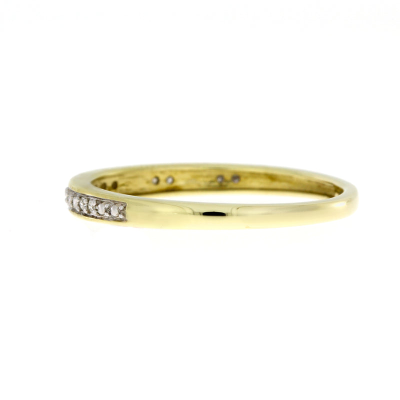 .06ct Diamond Wedding Band Ring 10KT Yellow Gold