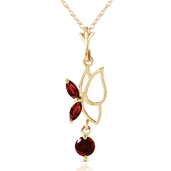 0.4 Carat 14K Solid Yellow Gold Butterfly Necklace Garnet