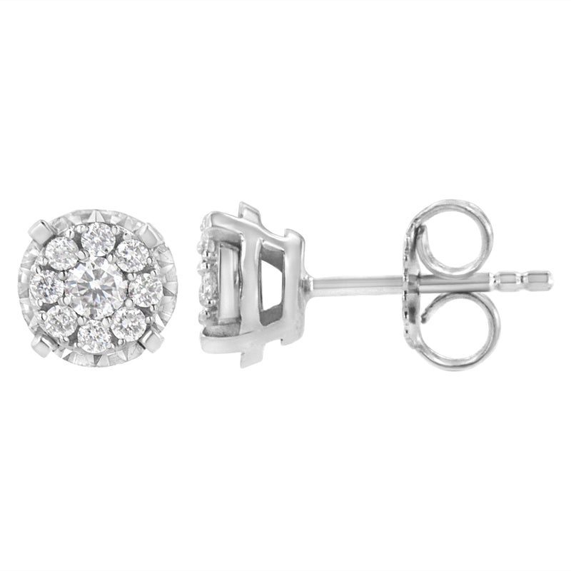 .925 Sterling Silver 1/2 cttw Lab Grown Diamond Composite Earring (F-G Color, VS2-SI1 Clarity)