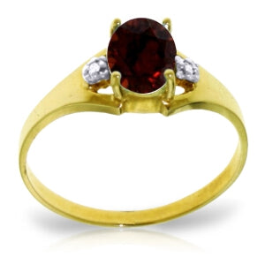 0.76 Carat 14K Solid Yellow Gold Dance Barefoot Garnet Diamond Ring