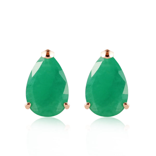 2 Carat 14K Solid Yellow Gold You Are All Mine Emerald Earrings