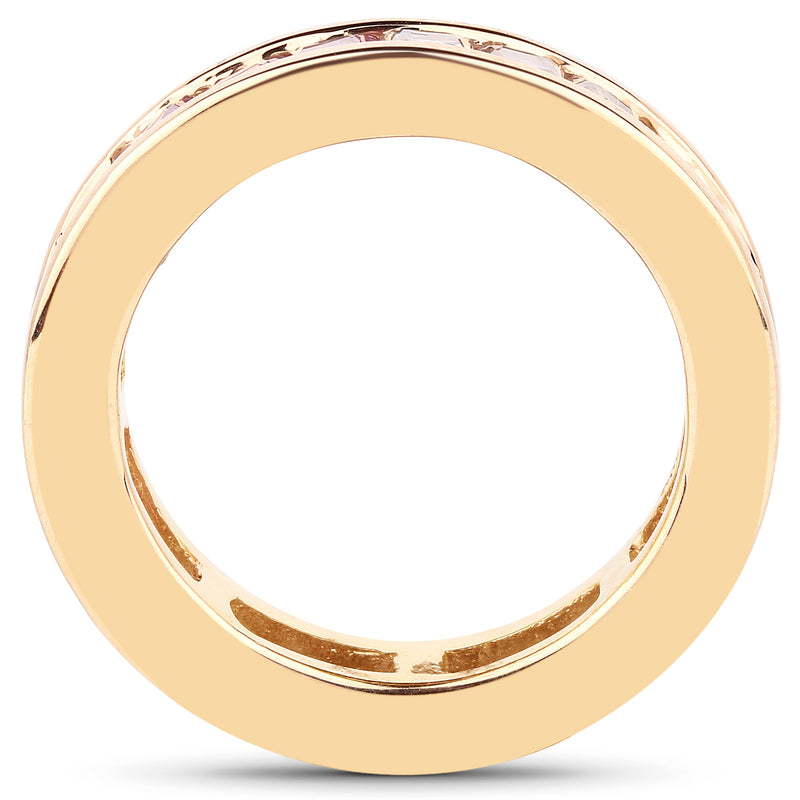 14K Yellow Gold Plated 4.32 Carat Genuine Multi Sapphire .925 Sterling Silver Ring