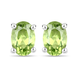 1.56 Carat Genuine Peridot .925 Sterling Silver Earrings